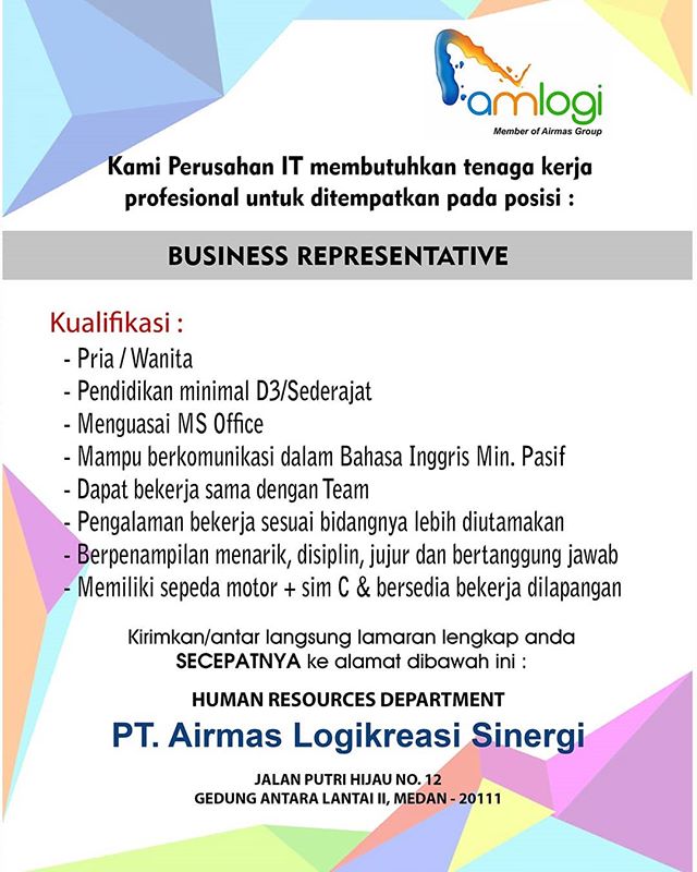 Lowongan Kerja Business Representatives di PT. Airmas Logikreasi Sinergi