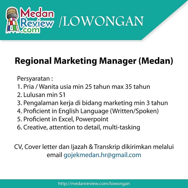 Lowongan Regional Marketing Manager di GO-JEK Medan