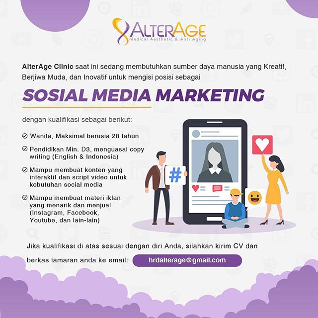 Alter Age Clinic : Lowongan Sosial Media Marketing