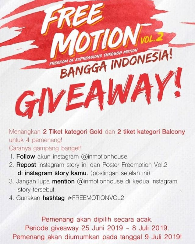 Jangan lewatkan FREE MOTION VOL.2 – BANGGA INDONESIA!
. (#1)