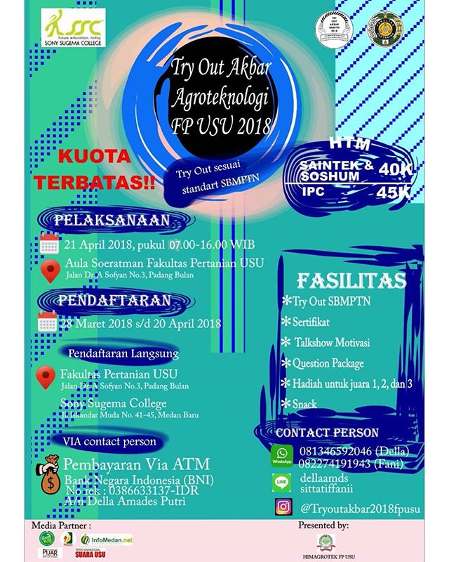 TRY OUT AKBAR AGROTEKNOLOGI FP USU 2018