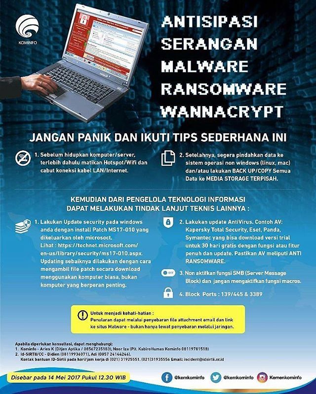 Begini Cara Antisipasi Serangan Malware Ransomeware WannaCrypt